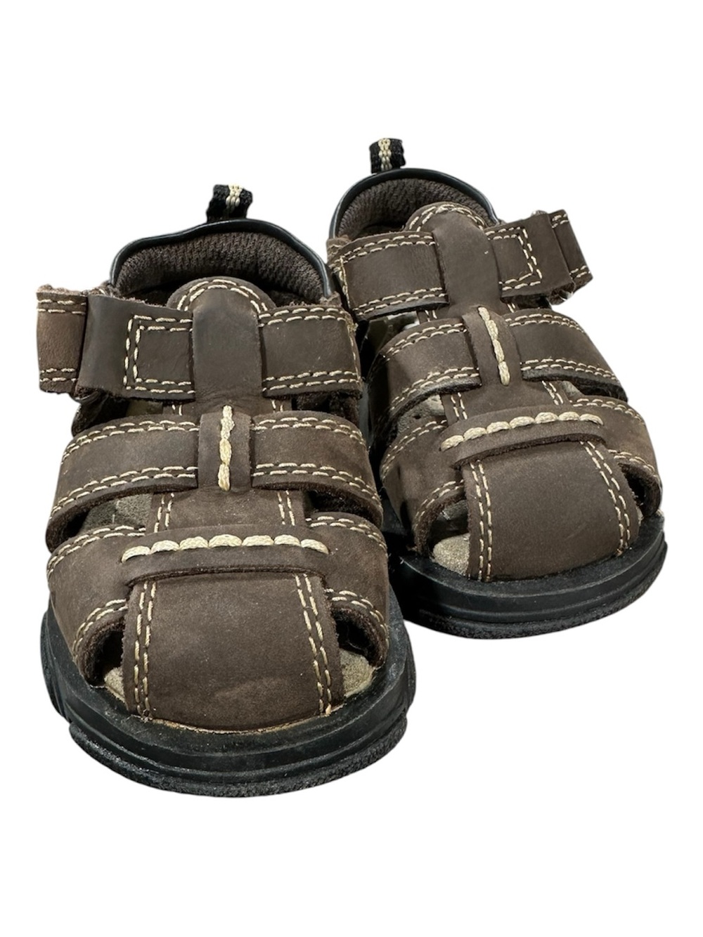Buster Brown Brown Leather Strap Closed-Toe Sandals-New in Box Size 4
